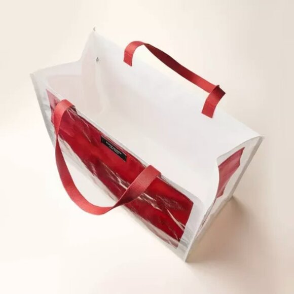 New Kate Spade Large Tote Shopping Bag Red White x Target - Picture 3 of 4